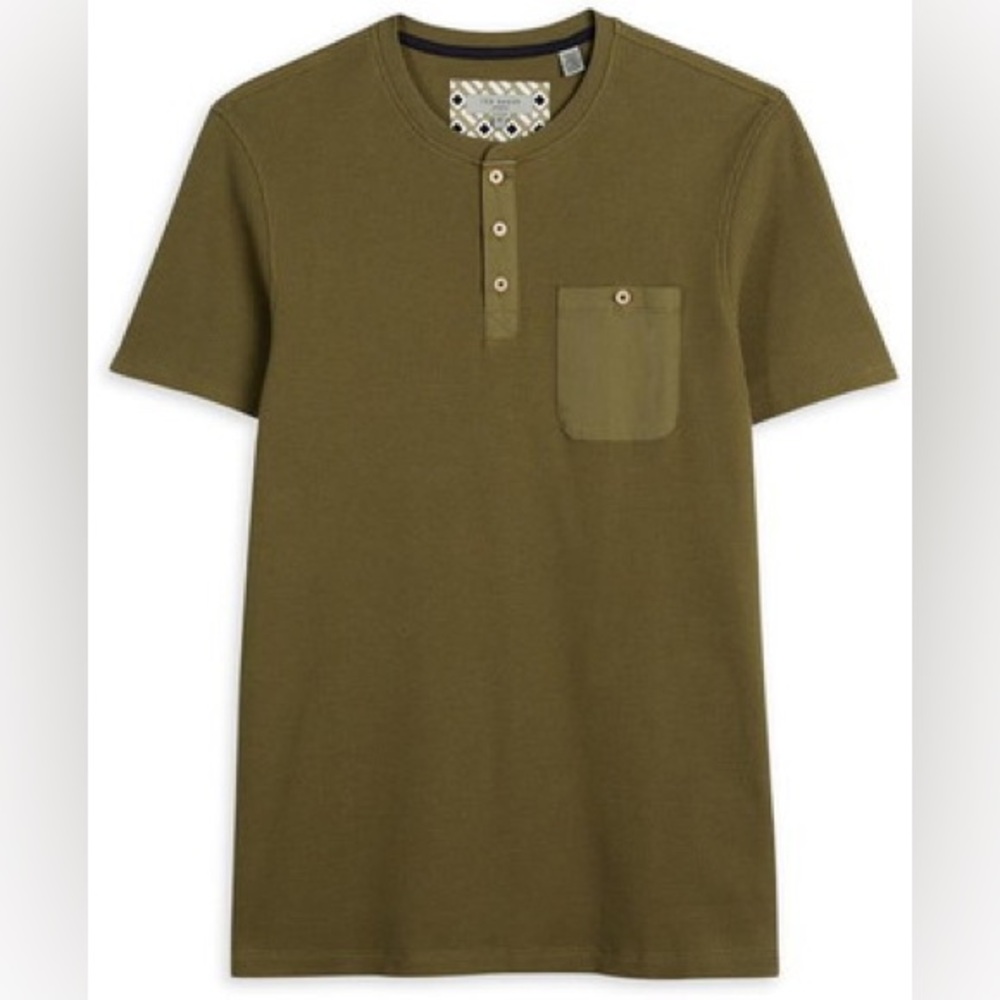 Ted Baker Olive Green Button-Up Shirt size 4